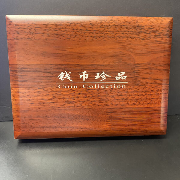 Empty Wooden Coin Box Open Velvet Tray Originally For Singapore 1967-1985 $1