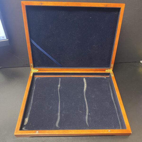 Empty Wooden Coin Box Open Velvet Tray Originally For Singapore 1967-1985 $1