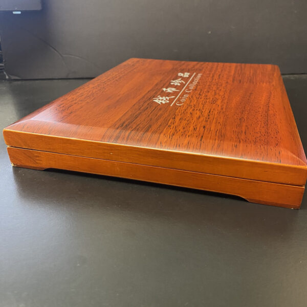 Empty Wooden Coin Box Open Velvet Tray Originally For Singapore 1967-1985 $1