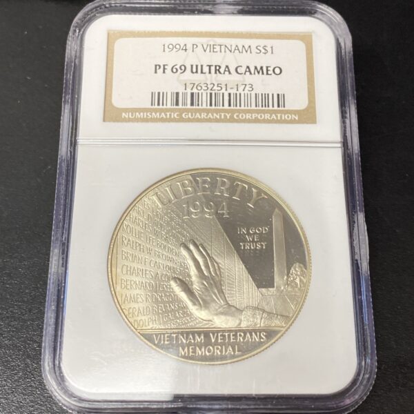 1994-P Vietnam Veterans Memorial Commemorative Silver Dollar NGC PF 69 UC