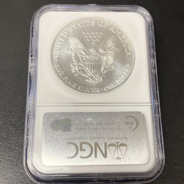 1996 American Silver Eagle $1 One Dollar NGC MS69 Brown Label Fine Silver .999