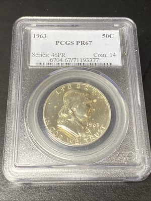 1963 Silver Proof 50c Franklin Half Dollar PCGS PR67