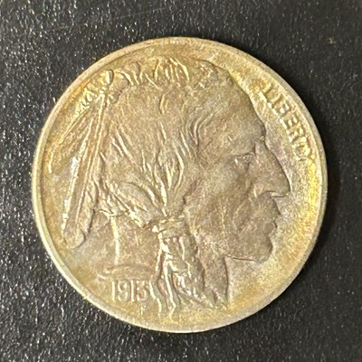 1913-P Buffalo Nickel Type 1 AU Condition Nice Toning 3191303