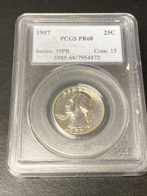 1957 Washington Quarter PCGS PR68 Proof 25C
