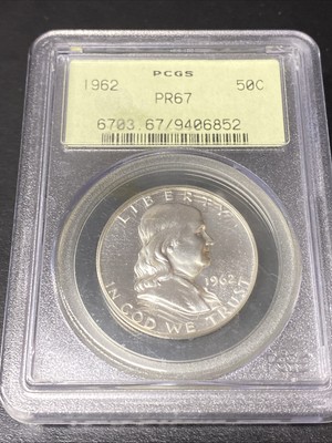 1962 Silver Proof 50c Franklin Half Dollar PCGS PR67