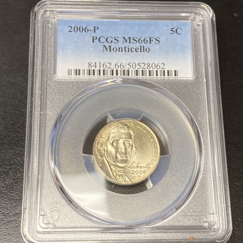 2006-P 5C Jefferson Monticello Nickel PCGS MS 66 FS UNC BU (Different Serial #)