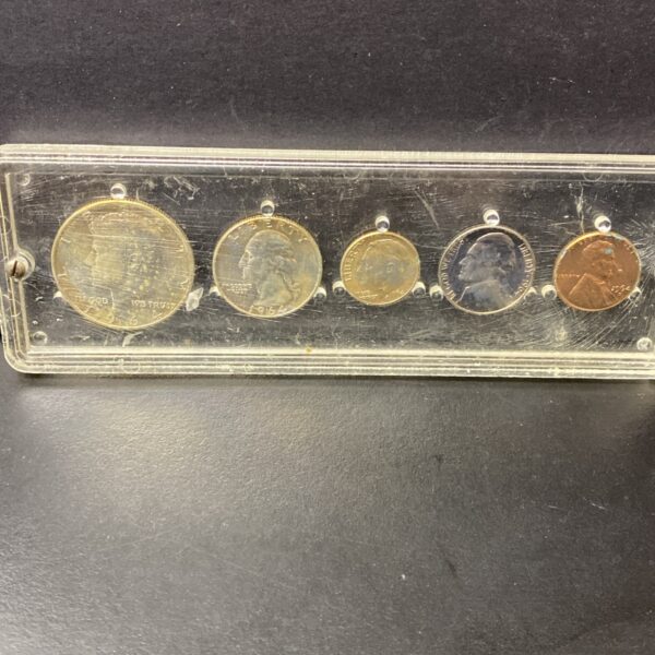 1964 US Mint 5 Coin 90% Silver Proof Set in Clear Holder (Holder Has Scratches)