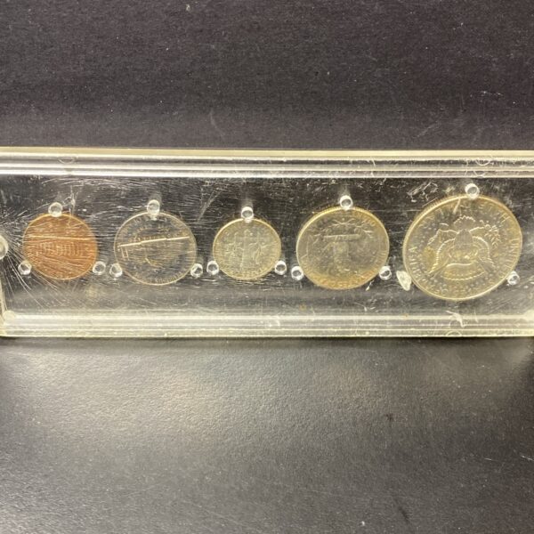 1964 US Mint 5 Coin 90% Silver Proof Set in Clear Holder (Holder Has Scratches)