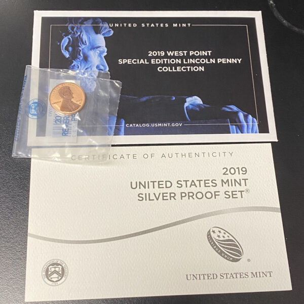 2019-S Silver Proof Set w/ West Point Reverse Proof Penny COA OPG Box 11 Coins