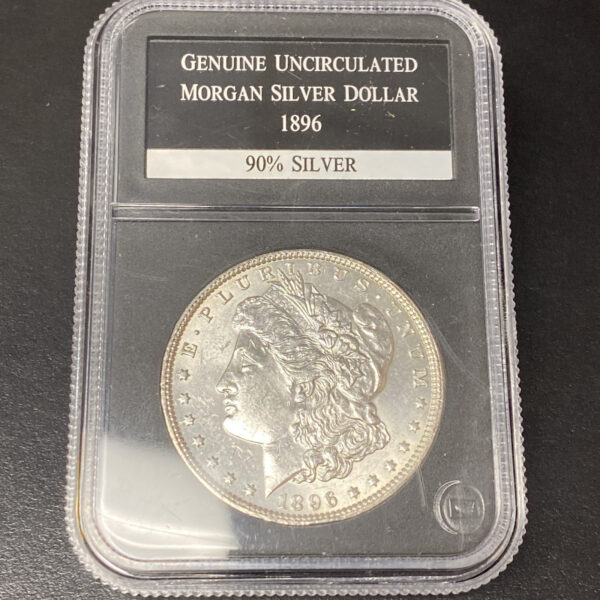 1896 Morgan Silver Dollar $1 US 90% Silver Coin Mint State Details! White Shine!