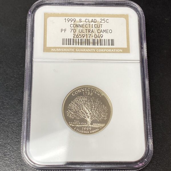 1999 S Clad Proof Connecticut State Quarter - NGC PF 70 Ultra Cameo 25c US