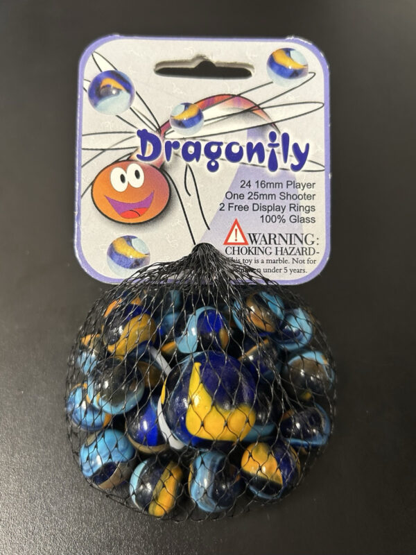 Dragonfly Mega Marbles Net Bag 24 Players 1 Shooter Retired Set (2004-2006)