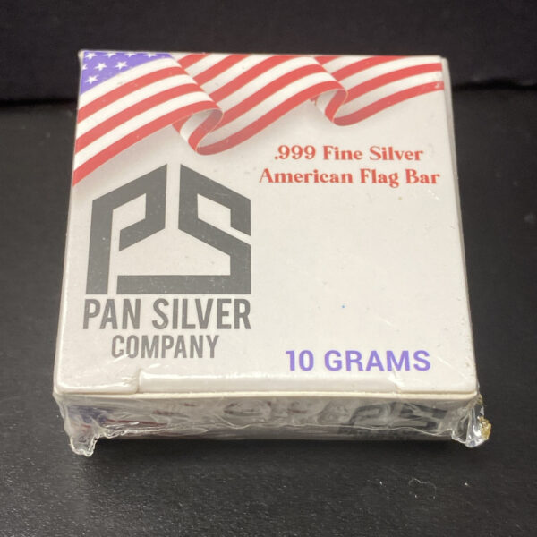 10g .999 Fine Silver American Flag Bar Sealed In Box Ten Grams