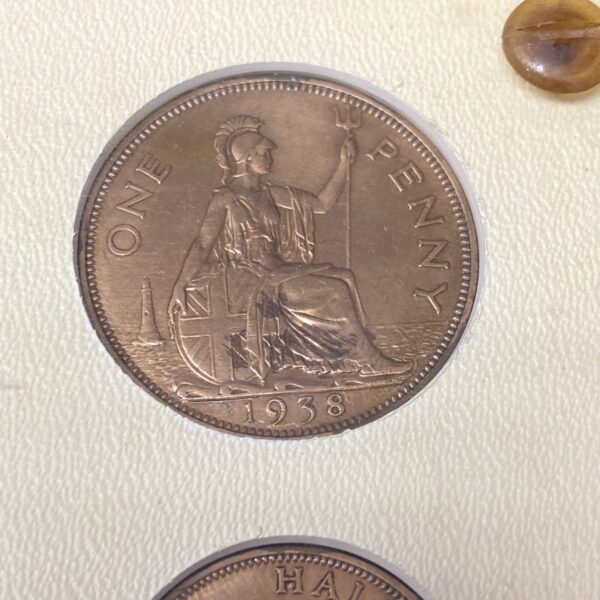 GREAT BRITAIN 6-COIN UNCIRCULATED MINT SET 1893-1943 BU Penny Pence Shilling