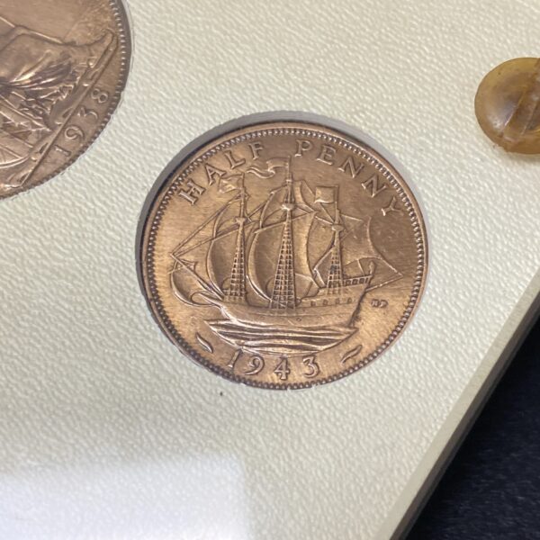 GREAT BRITAIN 6-COIN UNCIRCULATED MINT SET 1893-1943 BU Penny Pence Shilling