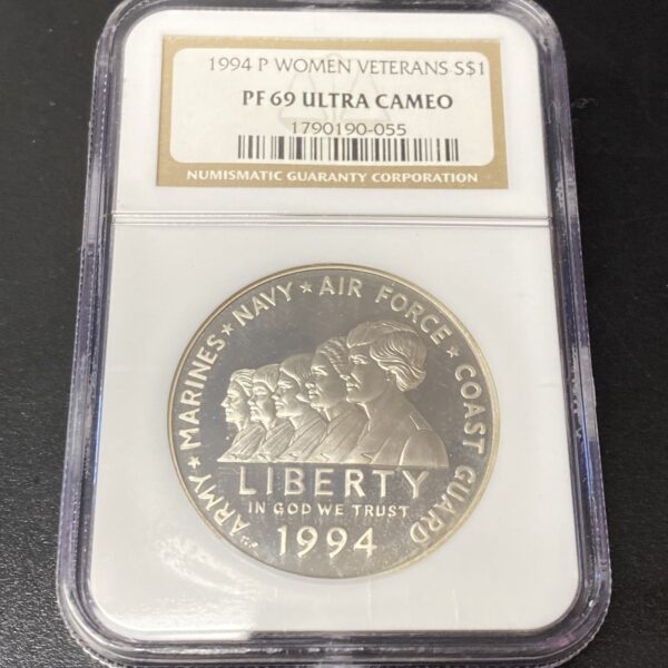 1994 P Women Veterans Memorial Proof Commemorative Silver Dollar - NGC PF 69 UC