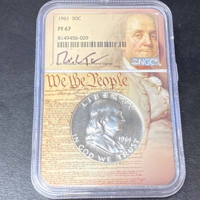1961 NGC PF 67 Proof Benjamin Franklin Half Dollar 50c We The People Holder