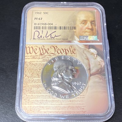 1962 NGC PF 67 Proof Benjamin Franklin Half Dollar 50c We The People Holder