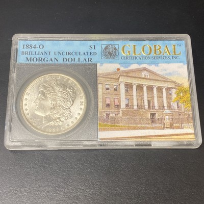 1884-O Morgan Silver Dollar $1 BU Global Certification Services Brilliant Uncirc