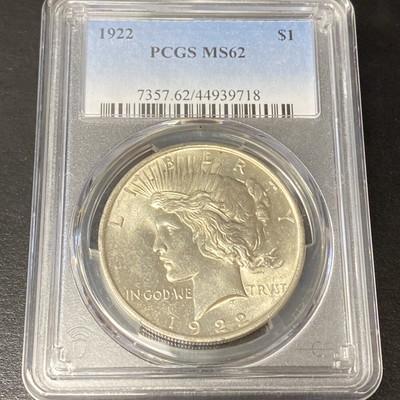 1922 Peace Silver Dollar PCGS MS 62 $1