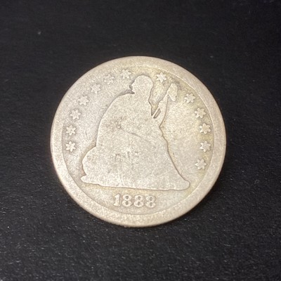 1888-S Seated Liberty Quarter Almost Good AG Early Date Silver Coin *518801