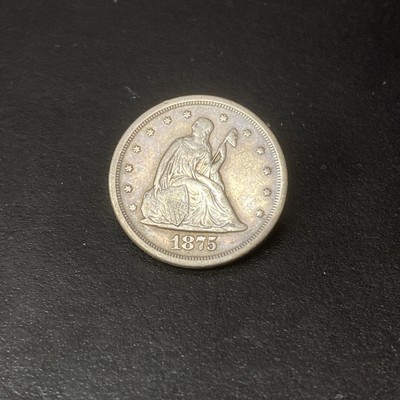 1875-S Silver Twenty Cent Piece 20C  Fine Details (Cleaned?) First Year