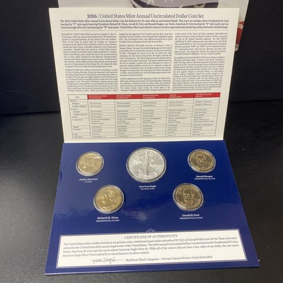 2016 United States Mint Annual Uncirculated Dollar Coin Set Presidential & Eagle