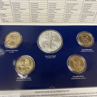 2016 United States Mint Annual Uncirculated Dollar Coin Set Presidential & Eagle