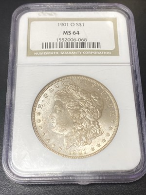 1901-O Morgan Silver Dollar NGC MS 64 $1 Brown Label