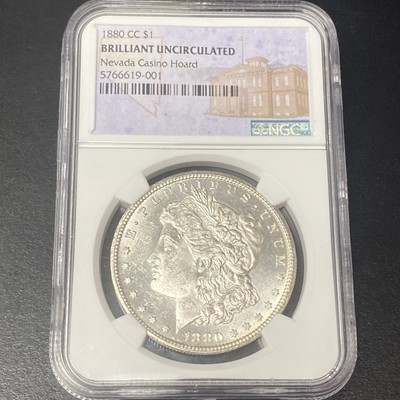 1880-CC $1 Morgan Silver Dollar NGC Brilliant Uncirculated Nevada Casino Hoard