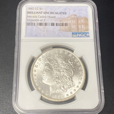 1882-CC $1 Morgan Silver Dollar NGC Brilliant Uncirculated Nevada Casino Hoard
