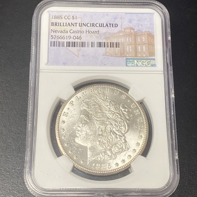 1885-CC $1 Morgan Silver Dollar NGC Brilliant Uncirculated Nevada Casino Hoard