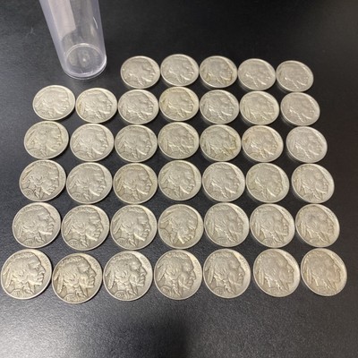 40 Coins Full Roll $2 Face Value - Full Date - Buffalo Nickels