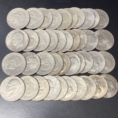(40 Coins) IKE Eisenhower Bicentennial 1976 One Dollar BULK LOT $1 Clad Fine-Unc