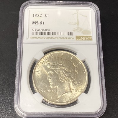1922 Peace Silver Dollar NGC MS 61 Brown Label $1