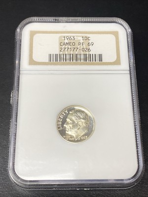 1963 Roosevelt Silver Dime Proof 10c PF69 Cameo NGC *4196325