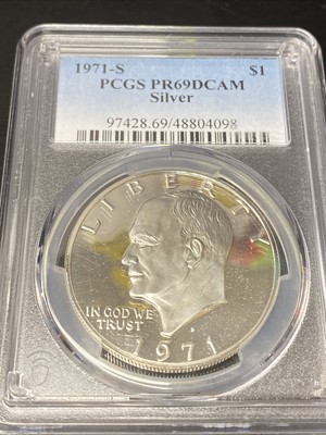 1971-S Silver Eisenhower Ike Proof Dollar $1 PCGS PR69DCAM