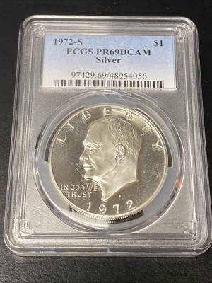 1972-S Silver Eisenhower Ike Proof Dollar $1 PCGS PR69DCAM