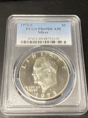 1973-S Silver Eisenhower Ike Proof Dollar $1 PCGS PR69DCAM