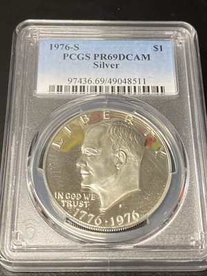 1976-S Silver Eisenhower Ike Proof Dollar $1 PCGS PR69DCAM