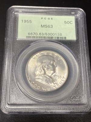 1955 Benjamin Franklin Silver Half Dollar 50c PCGS MS63