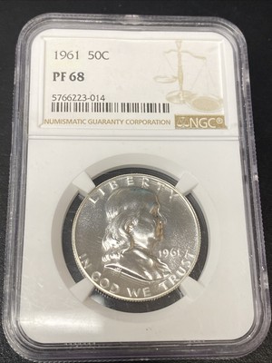 1961 Franklin Silver Half Dollar 50c NGC PF 68 Proof