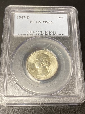 1947-D Washington Quarter Silver 25c PCGS MS66