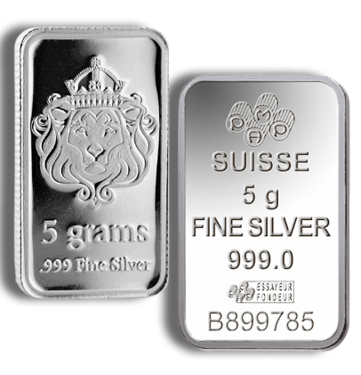 5 gram Silver Bar - Brand Varies