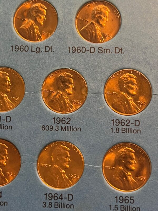 Lincoln Memorial Penny Collection 1959 - 1986 (63 Coin Set) 1c One Cent