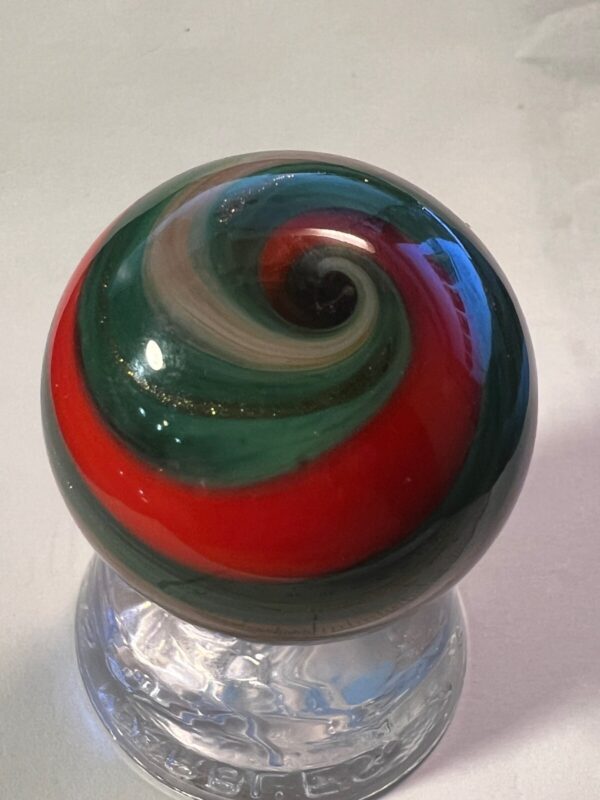 Beautiful red green contemporary swirl marble   #72