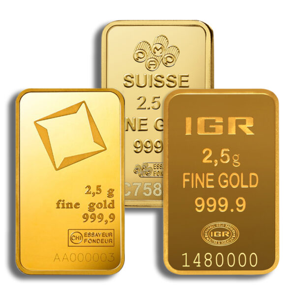 2.5 Gram Gold Bar - Brand Varies