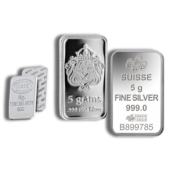5 Gram Silver Bar - Brand Varies