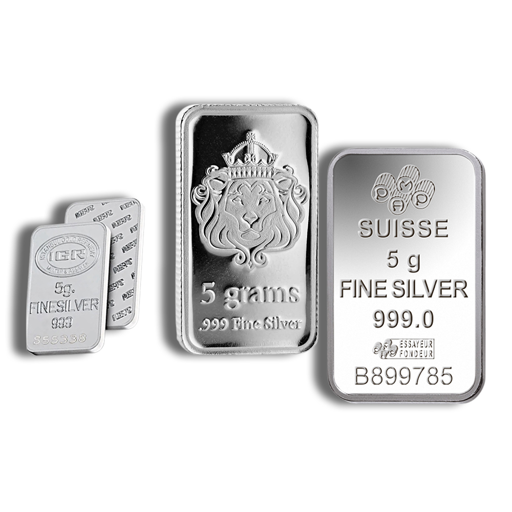 5 Gram Silver Bar - Brand Varies