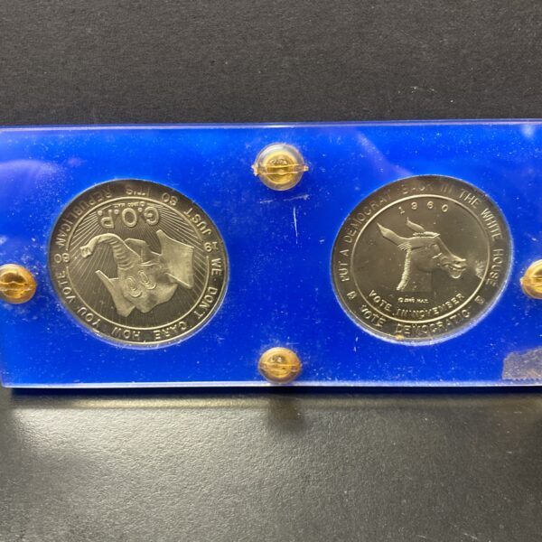 1960 Kennedy & Johnson / Nixon & Lodge Presidential Campaign 2 Medal Set